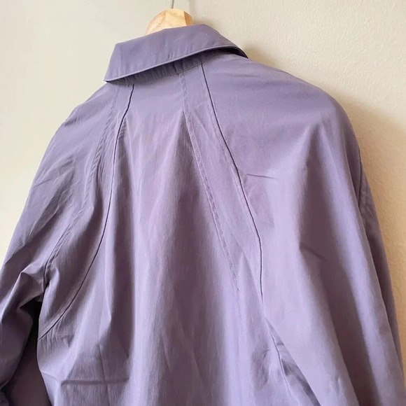 NWOT Athleta Women's Small Long Sleeve Relaxed Poplin Button Down Top Purple - Picture 14 of 16